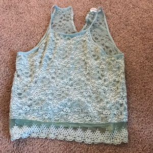 Green Lace Tank Top